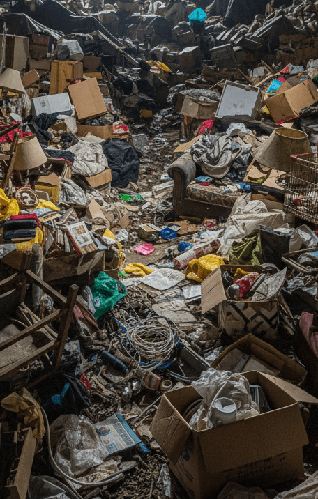 Cave encombrée de détritu diverse