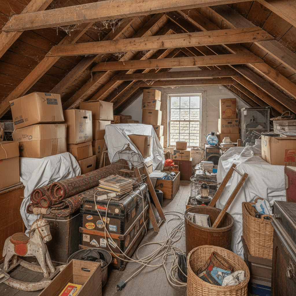 Grenier encombre et très charger d'encombrant