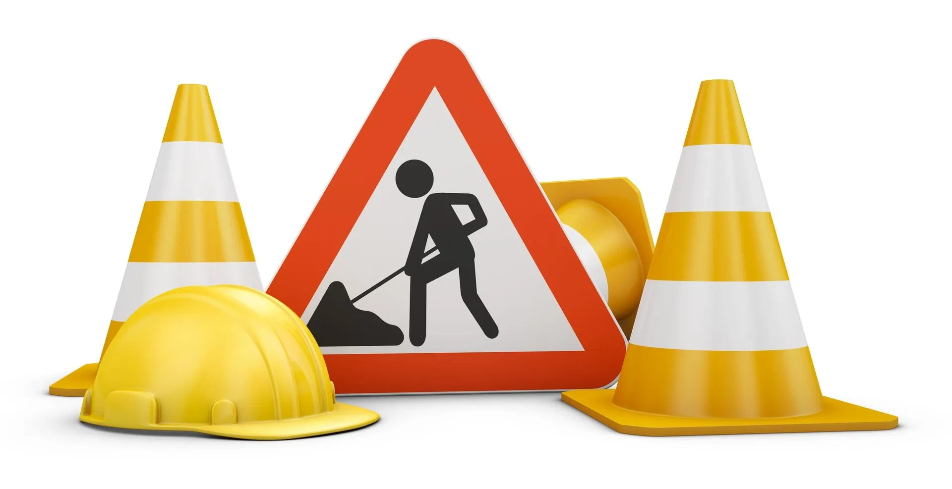 Cone de chantier qui délimite des travaux