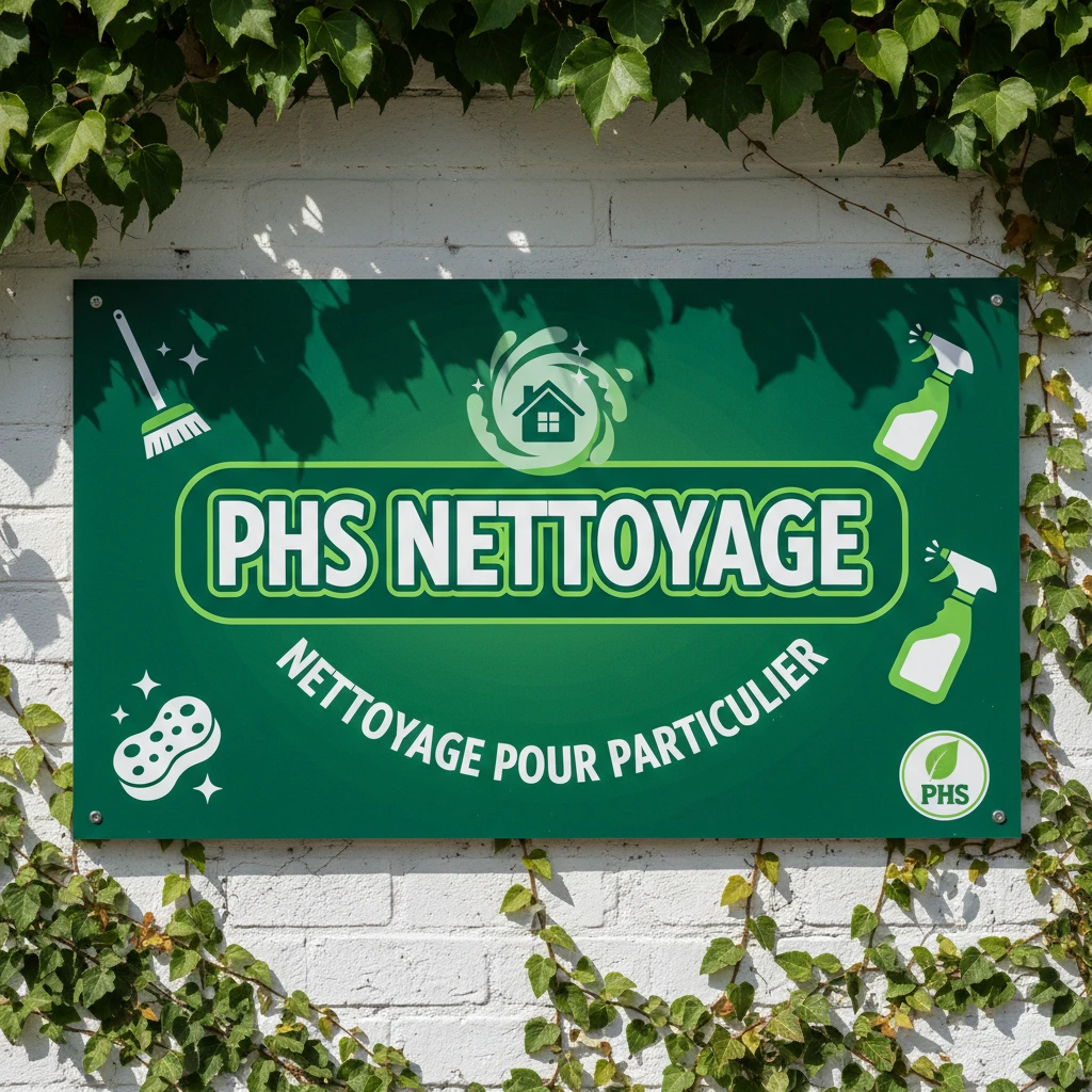 Panneau de nettoyage PHS pour particuliers avec logo et outils de nettoyage