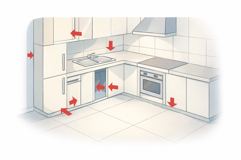Indicateur de refuge des cafards dans une cuisine